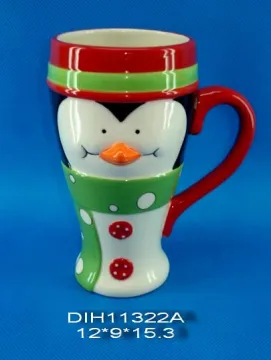 Hand-Painted Ceramic Penguin Coffee Mug