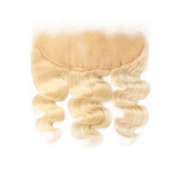 Wholesale 613 Blonde Color Overnight Shipping Body Curly Illusion Thin Skin Lace Front Frontals