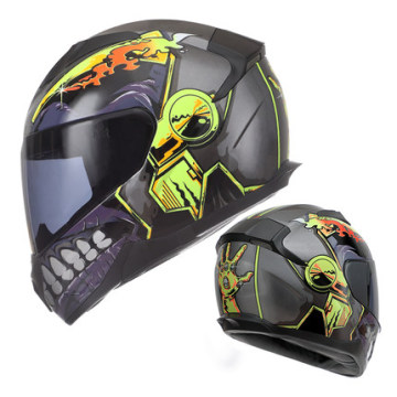 Casco da corsa per motociclette full viso ABS Motocross Flip-up Dual Visor