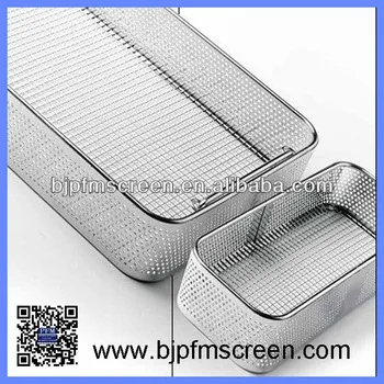 stainless steel perforated sterilising tray