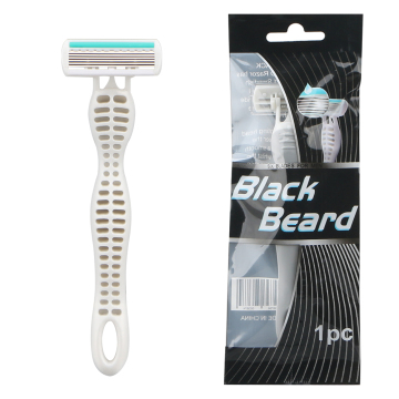 Six Blade Disposable Razor with Rubber Handle - Private Label Packaging