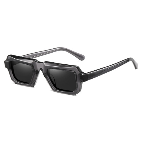 Double Layer Step-Cut Solid Acetate TAC Polarized Sunglasses