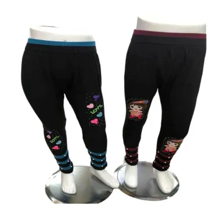 Dollar Mode YLD003 Girls' Athletic Dance Print Slim Leggings - Multiple Colors