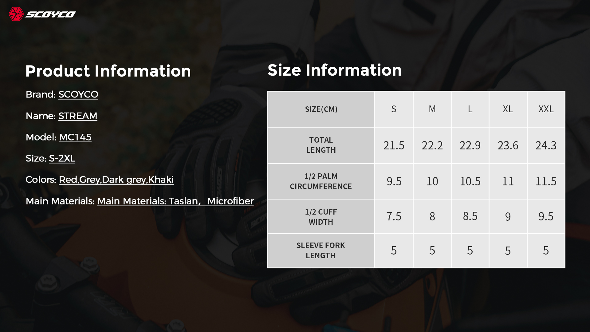 Touchscreen motorcycle gloves