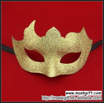 Fashion Wholesale Simple Design Solid Gold Shinning Glitter Masquerade Party Mask