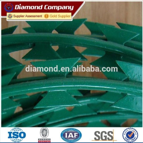 pvc coated and galvanized razor blade barb wire (concertina)