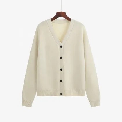 Custom Logo OEM & ODM Men's Long Sleeve Cotton Button Knitted Sweater & Cardigan