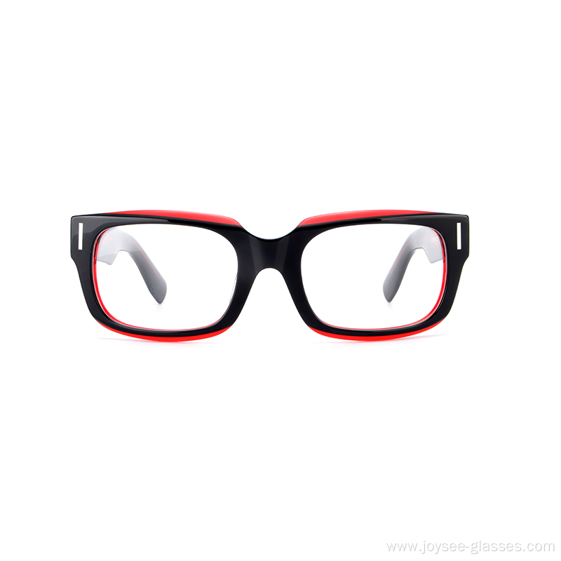 New Handmade Polished Full Rim Rectangle Acetate Frames Unisex Fashion Eyeglasses