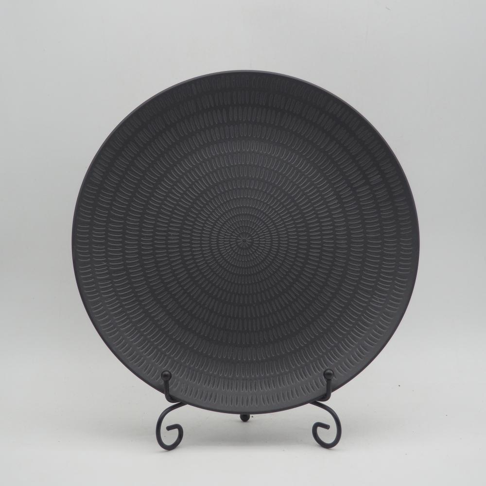 طباعة وسادة أدوات المائدة السيراميك الحديثة طراز الحد الأدنى من الأدوات الخزف الأسود