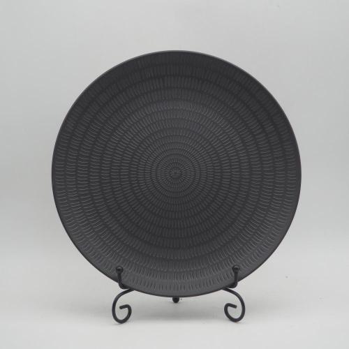 Impressão de almofada de impressão em mamádia cerâmica Modern Minimalist estilo preto porcelana Conjunto de jantar de porcelana