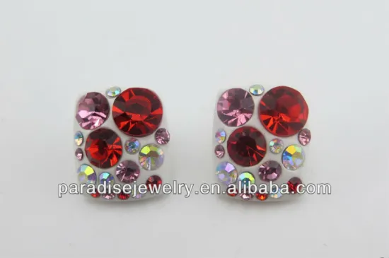 2013 Nice rhinestone stud silver earrings for girls E-21169