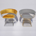 golden Stainless steel fabric soft back dining chair