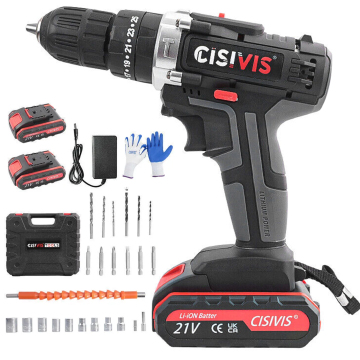 21V 3-in-1 Cordless Power Hammer Drill Set