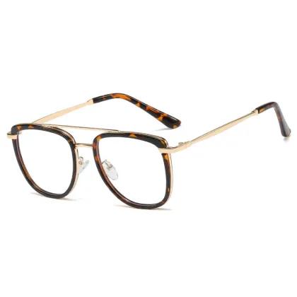 New comfortable TR90 large frame optical lens round frame metal leg anti blue light glasses can be equipped with myopia glasses