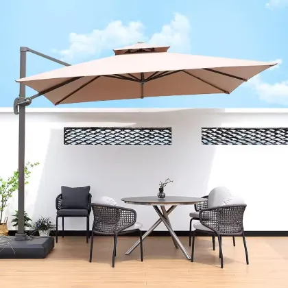 Dia 2.5 Meter Round Outdoor Patio Umbrella - Teakwood Frame with Sunbrella fabric