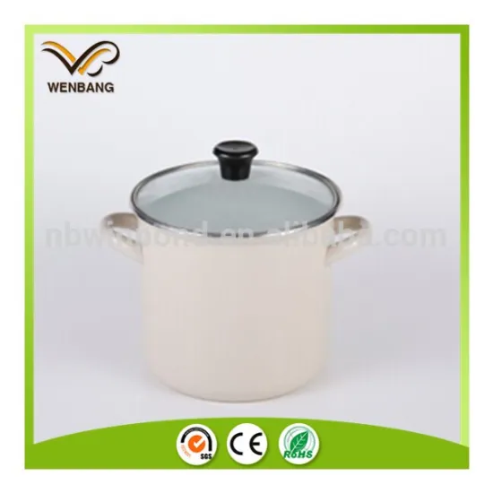 stainless steel carbon steel white porcelain enamel cookware