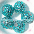 Newest Resin Rhinestone Beads 18*20MM Turquoise With Clear For Jewelry