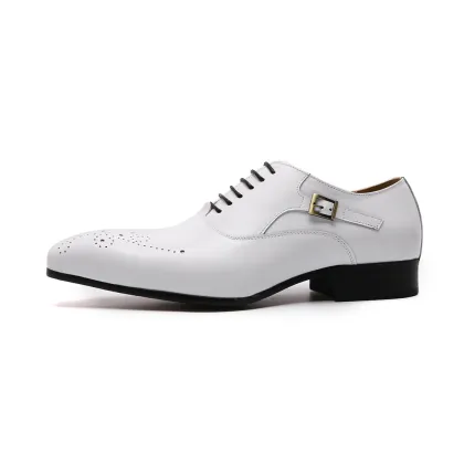 Wholesale Fashion Formal Classy Oxford Dress Shoes - White Genuine Leather