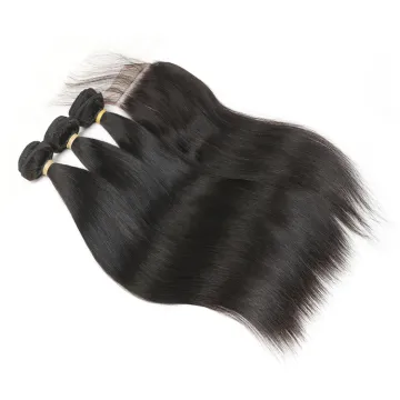 Peruvian Hair And Closure Hair Bundles Raw Virgin 10A Grade Peruvian Human Hair Straight Bundles And Closure
