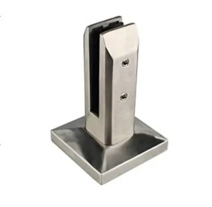 Frameless balcony floor vertical glass clip socket