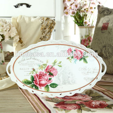 15 Inches Elegant Fine Oval ceramic tray