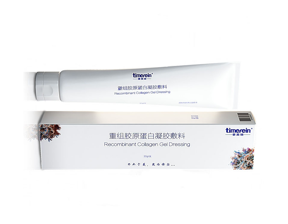 Recombinant collagen gel dressing