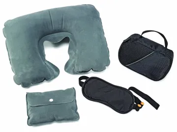 100% Polyester U-shape Inflatable Travel Neck Pillow