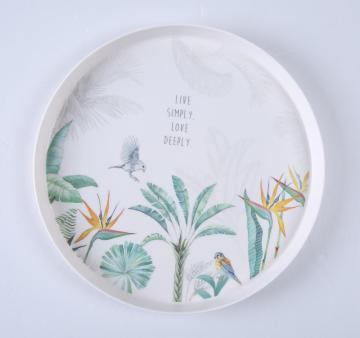 plant round serving tray for indoor and outdoor