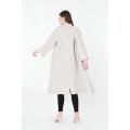 Three-quarter Sleeves Cardigan-style Woolen Coat