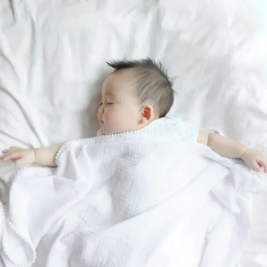 Amazon hot sell 100% Cotton Premium soft cotton baby blanket comfortable and breathable baby knit blanket for newborn