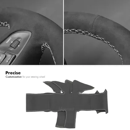 Hand Sewn Black Suede Steering Wheel Cover for Peugeot Expert Traveller (2016-2022)