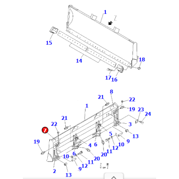 Bulldozer D65PX-15 support 14Y-71-11164