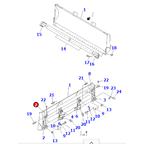 Bulldozer D65PX-15 support 14Y-71-11164