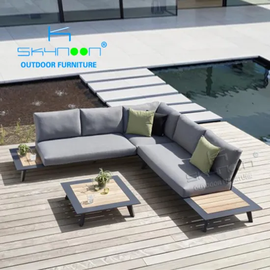 Luxury Modern L Shaped Aluminium Garden Sofa Set - 62097