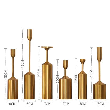 Luxury Gold Metal Candle Holders for Home Decor