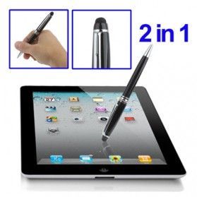 Stainless Aluminum Capacitive Touch Screen Stylus For Smartphone With Ballpoint Pen
