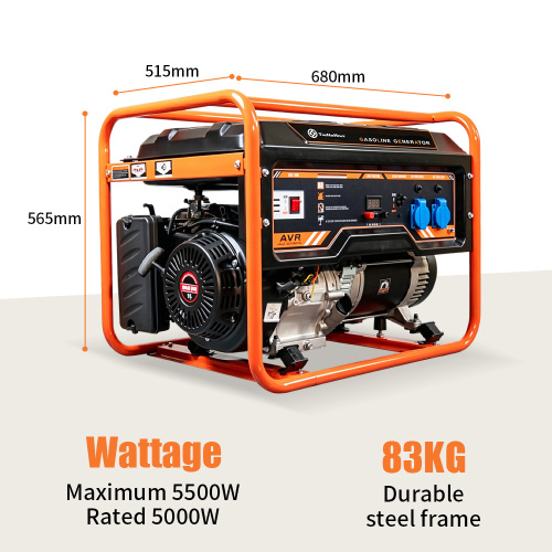 Générateur d'essence monté sur roue à cadre ouvert 5KW 5.5KW
