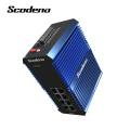 Scodeno Fashion Design XBLUE Series 8*10/100/1000 Gigabit Base-T Managed Din Rail Industrial Poe Ethernet Switch