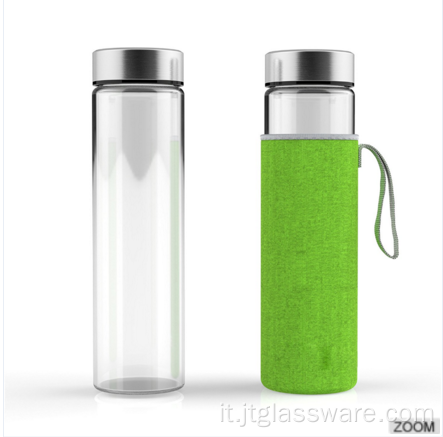 Nuova custodia in silicone per bottiglia di vetro borosilicato di design