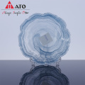 Custom colored crystal blue dishes glasses dinner plates