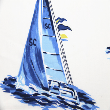 Cotton Woven Sailboat Print Fabric