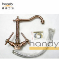 Red bronze two handle kitchen sink mixer taps