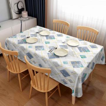 Unique chequered marble leather texture pvc table cover