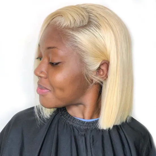 Yeswigs Pink Red Grey 613 Honey Blonde Short Bob Wig Cuticle Aligned Malaysian Virgin Hair Straight Lace Front human hair wigs