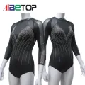 Shiny Dance Gymnastics Leotards con maniche a sette quarti