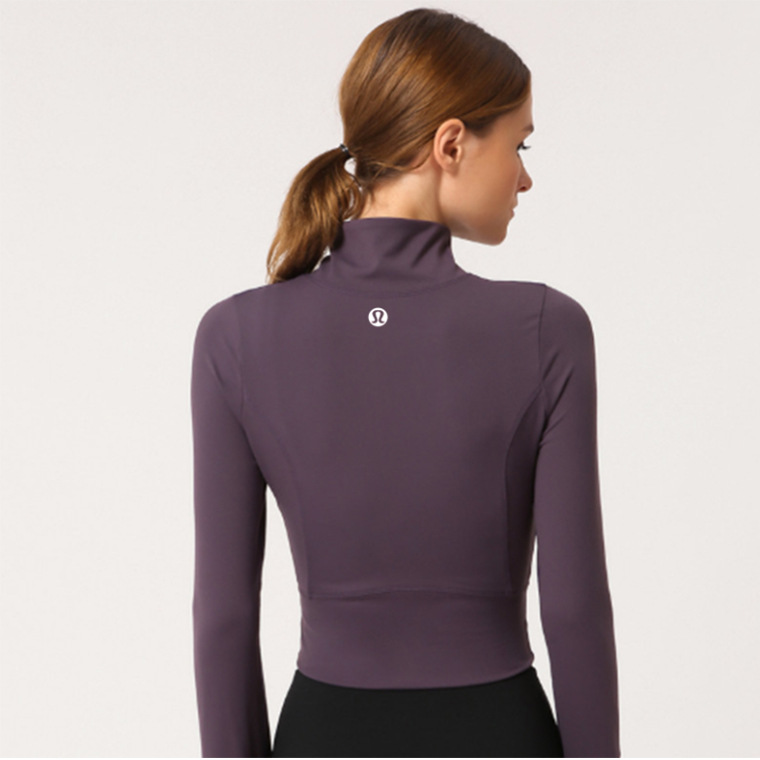 long sleeve yoga crop top hoodie  (3)
