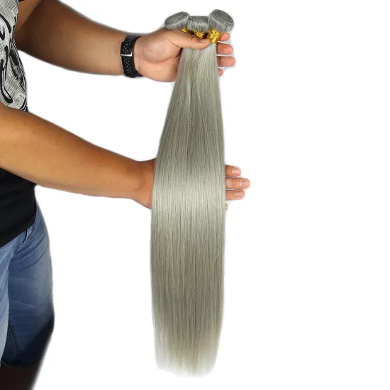 Italian Grey Human Hair Weaving,Straight 100% Human Remy Hair