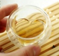 Nuova tazza di tè in vetro a forma di cuore a forma di cuore