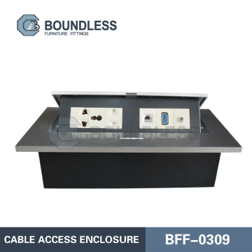 Lapan bahagian desktop outlet pop up akses kabel untuk pejabat