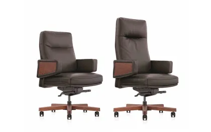 Commercial Luxury Leather New Chinese Style Executive Chair